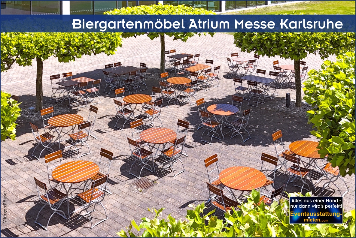 Biergartenmöbel Verleih im Großraum Rosenheim in Oberbayern Klappstühle und Klapptische mieten Rosenheim