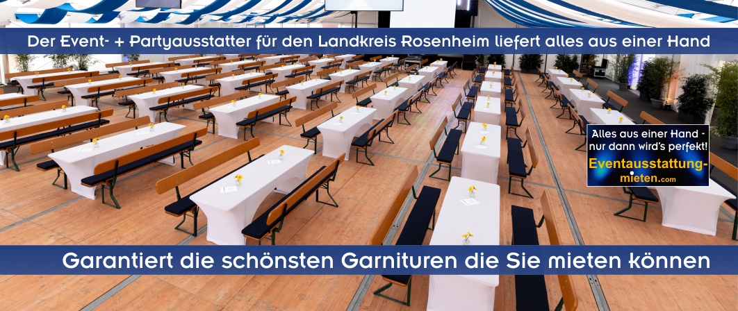 Eventgarnituren zur Gala 100-Jahrfeier Firma KOSIK in Kelheim