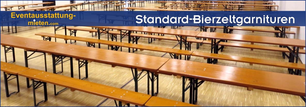 Standard Biertischgarnituren mieten Rosenheim Standard-Bierzeltgarnituren in der BMW Eventhalle in Ingolstadt.