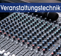 Veranstaltungstechnik mieten Rosenheim Bühne Licht Ton Mischpult mit vielen Knöpfen und Reglern.