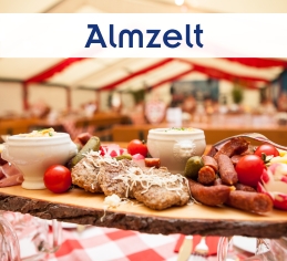 Almzelt mieten für Ihr Firmenevent von Zeltverleih Rosenheim Mobiles Almzelt mieten in Oberbayern: Authentische Hüttengaudi mit Themendekoration und Catering für Events aller Art.